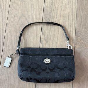 Black Coach Wristlet Clutch